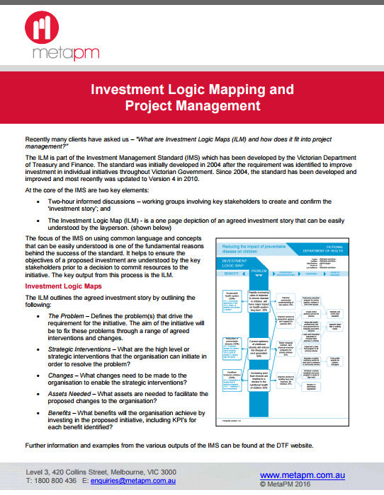 Article – Investment Logic Mapping And Project Management